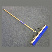 24" BLUE POLY BROOM WITH WOOD HANDLE