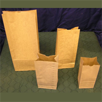 NATURAL KRAFT BAGS WITH GLASSINE LINER - 4.25"x2.5"x9-3/8"